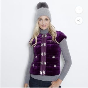 Glamourpuss Velvet Rhinestone Vest new